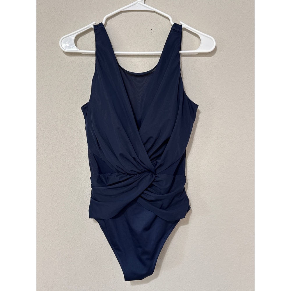 MIRACLESUIT Illusionists Palma‎ One Piece Navy Women's Sz 14/16 SEE MEASUREMENTS